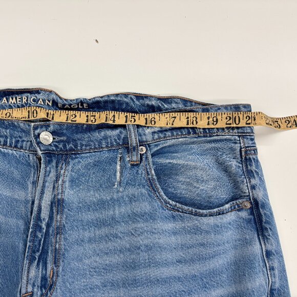 AE Dreamy Drape Super High-Rise Ultra Wide-Leg Jeans Distressed 5 Pocket Sz 20 - Picture 11 of 13